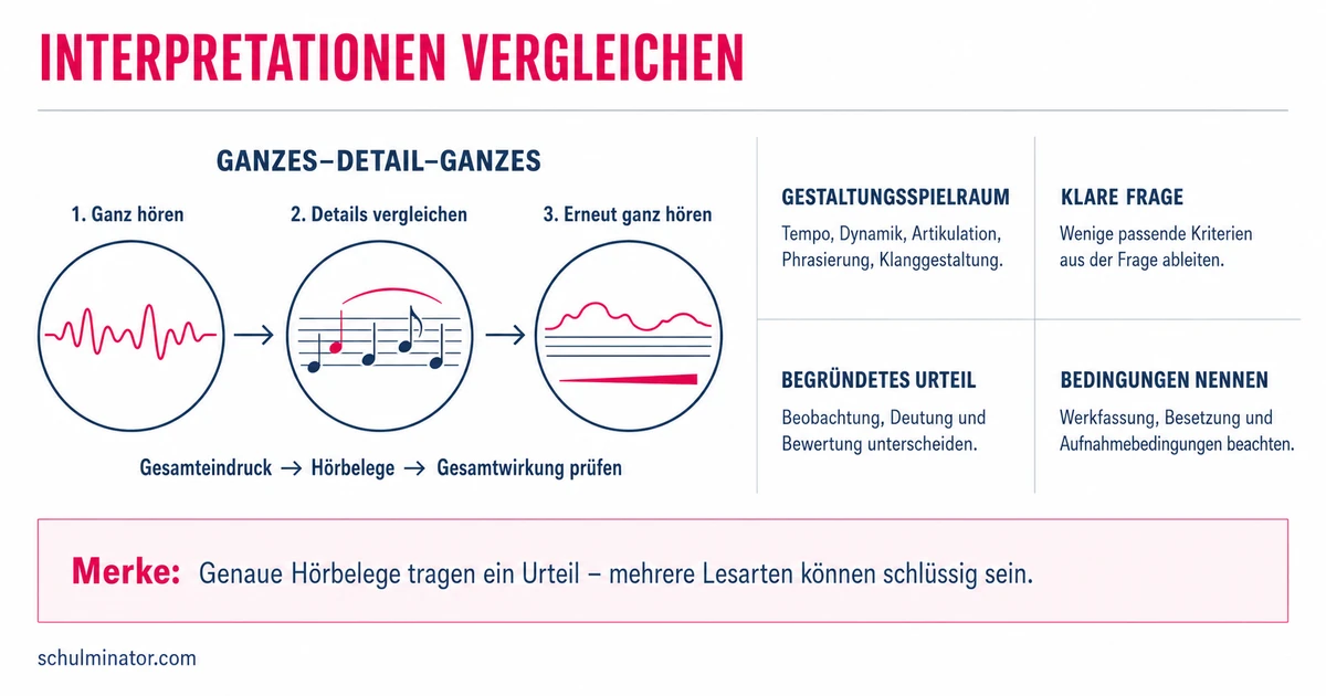 Interpretationsvergleich in Musik – Schritt für Schritt