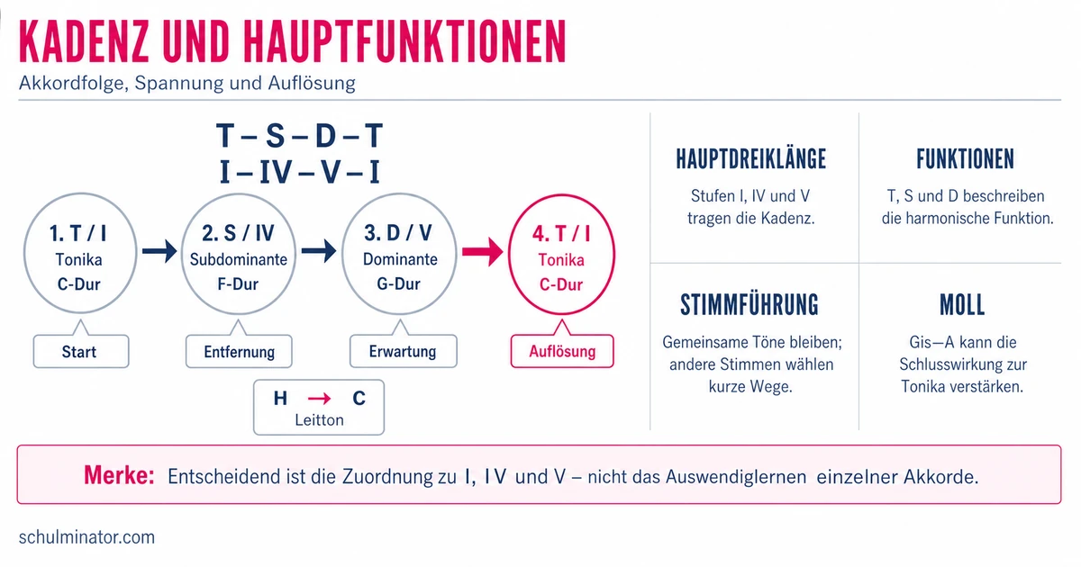 Kadenz in Musik: T–S–D–T verstehen