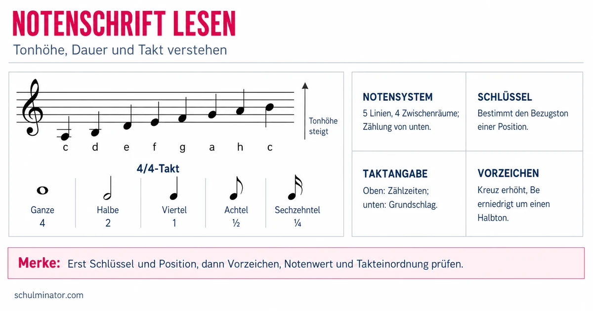Notenschrift verstehen: Tonhöhe, Rhythmus, Zeichen