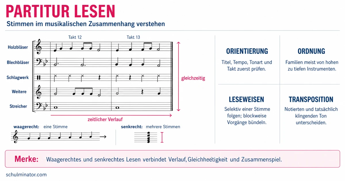 Partitur: Aufbau, Stimmen und Lesestrategien