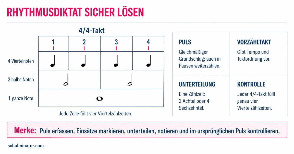 Rhythmusdiktat: Rhythmen hören und notieren