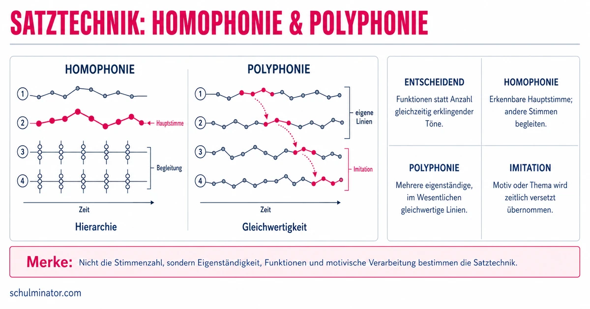 Satztechnik: Homophonie und Polyphonie erkennen