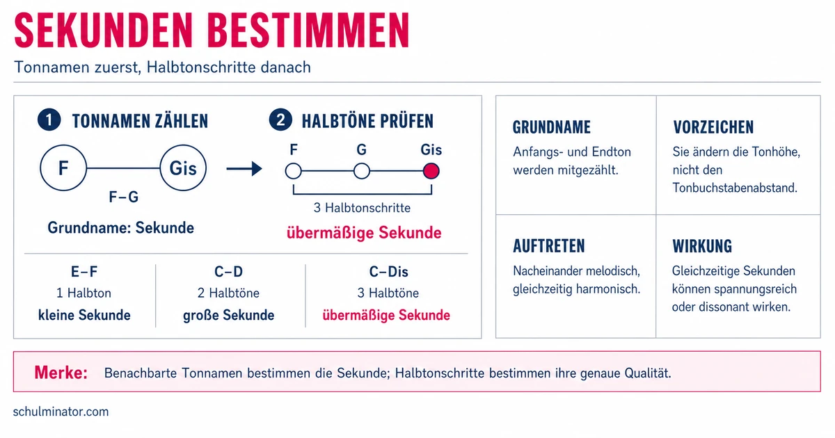 Sekunde in der Musik: klein, groß und bestimmen