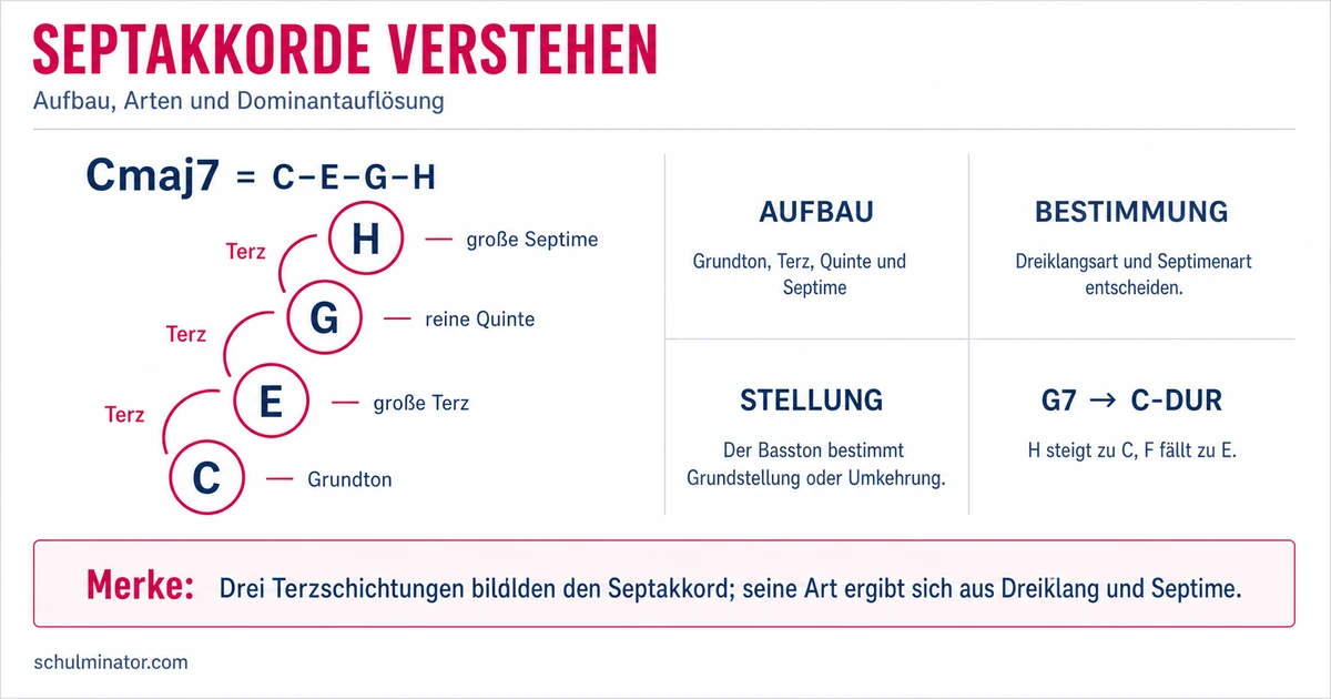 Septakkord: Aufbau, Typen und Auflösung