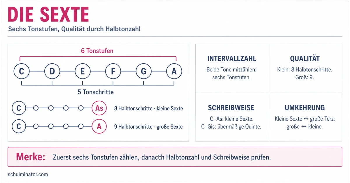 Sexte in der Musik: bestimmen, bilden und hören