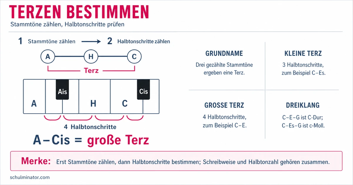 Terz in der Musik: klein, groß und sicher bestimmen