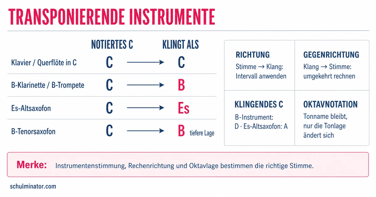 Transponierende Instrumente einfach verstehen