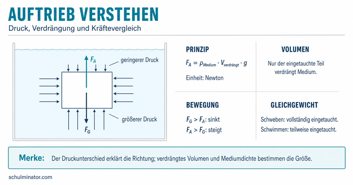 Auftrieb: Kraft erklären und berechnen