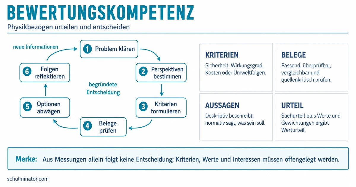 Bewertungskompetenz Physik: begründet entscheiden