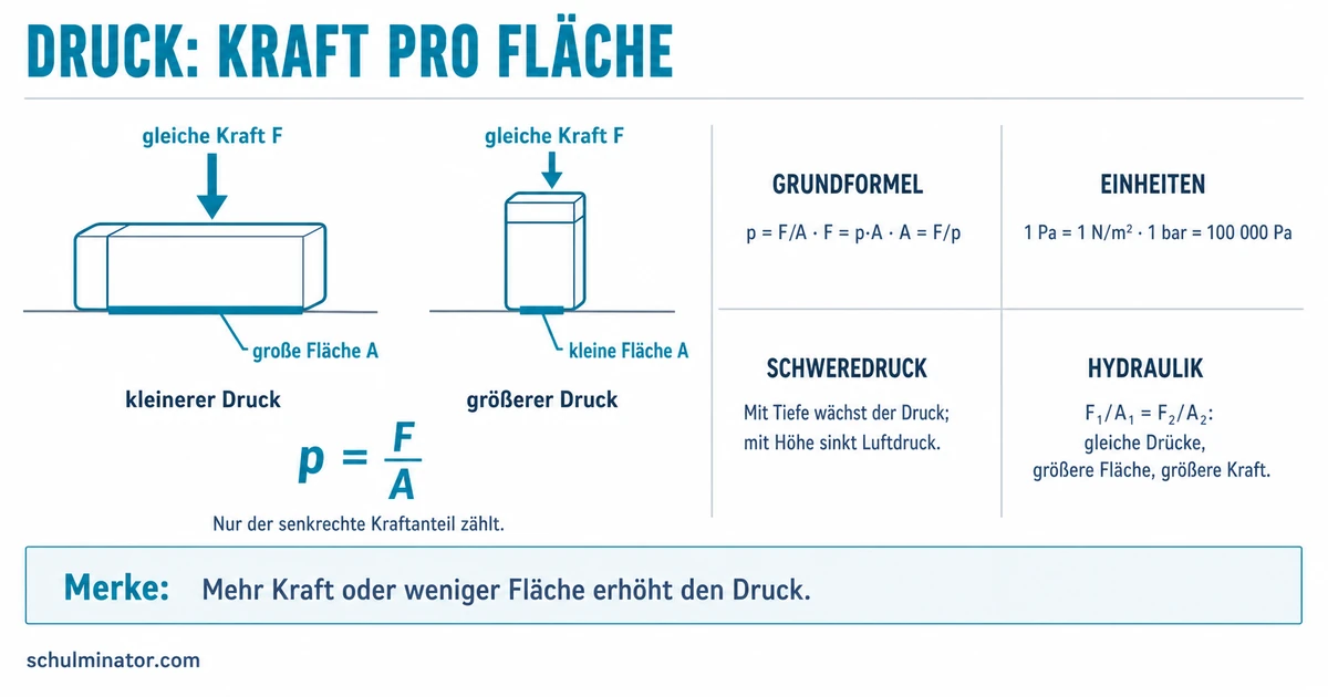 Druck in der Physik: Formel, Einheit und Hydraulik