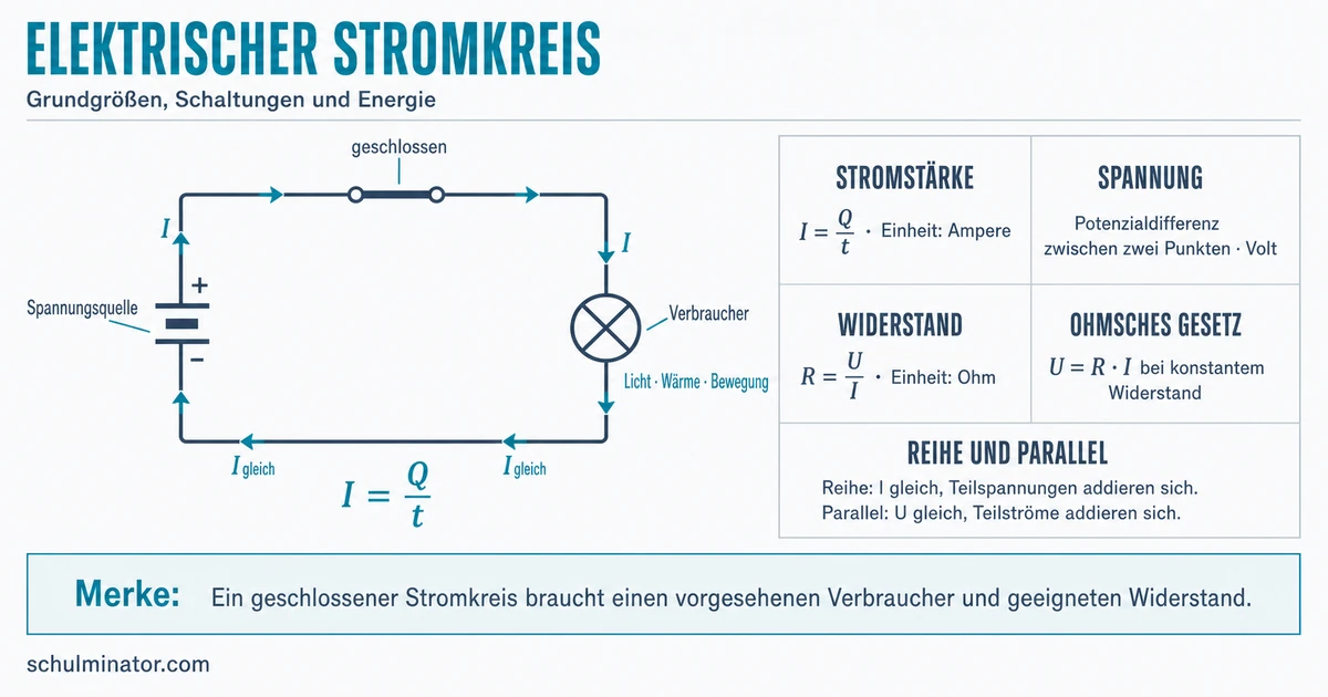 Elektrizitätslehre: Stromkreis, Spannung und Strom