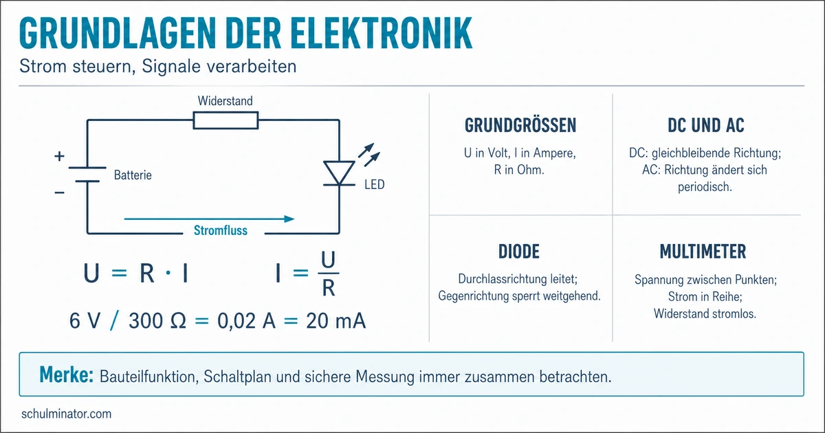 Elektronik: Bauteile, Ohmsches Gesetz und Messen