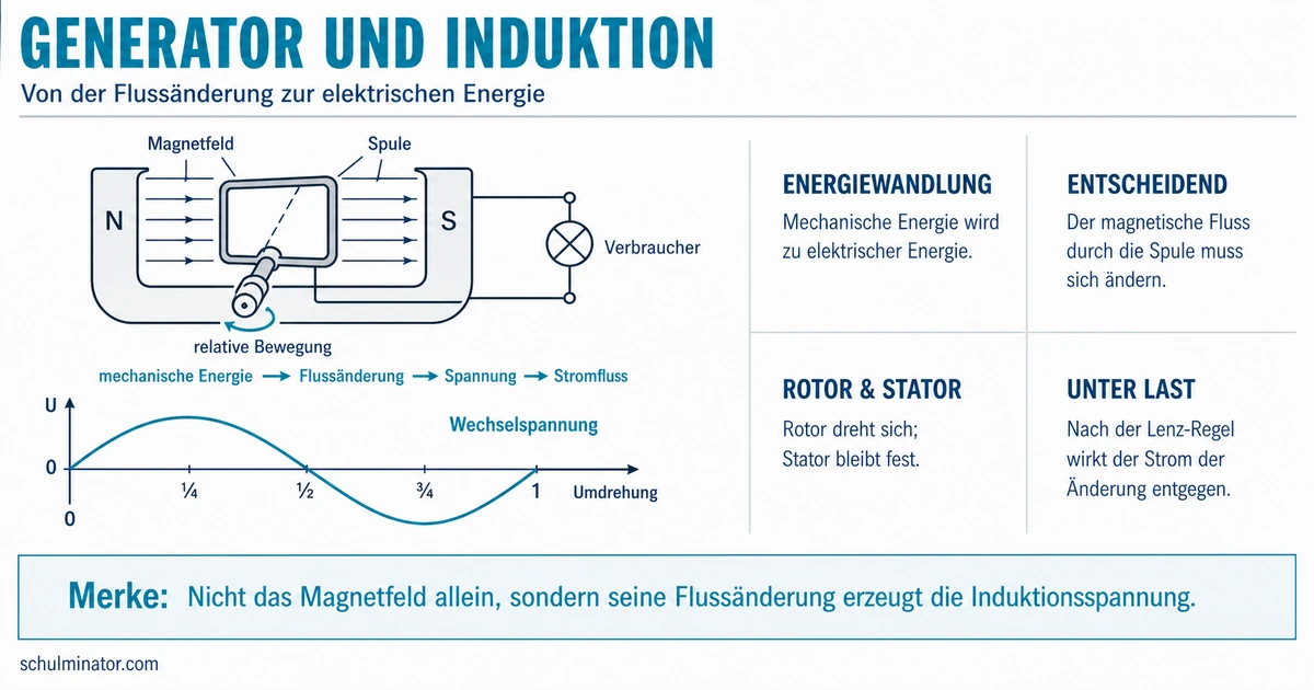 Generator: Aufbau, Induktion und Wechselspannung