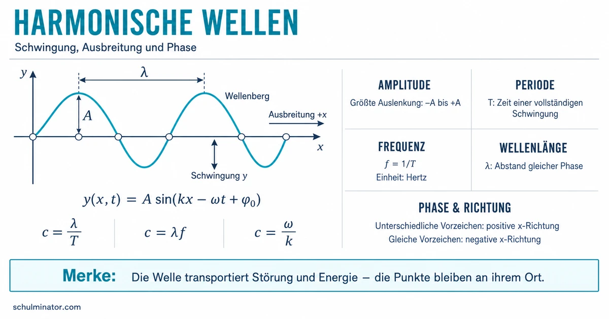 Harmonische Wellen: Größen und Wellenfunktion