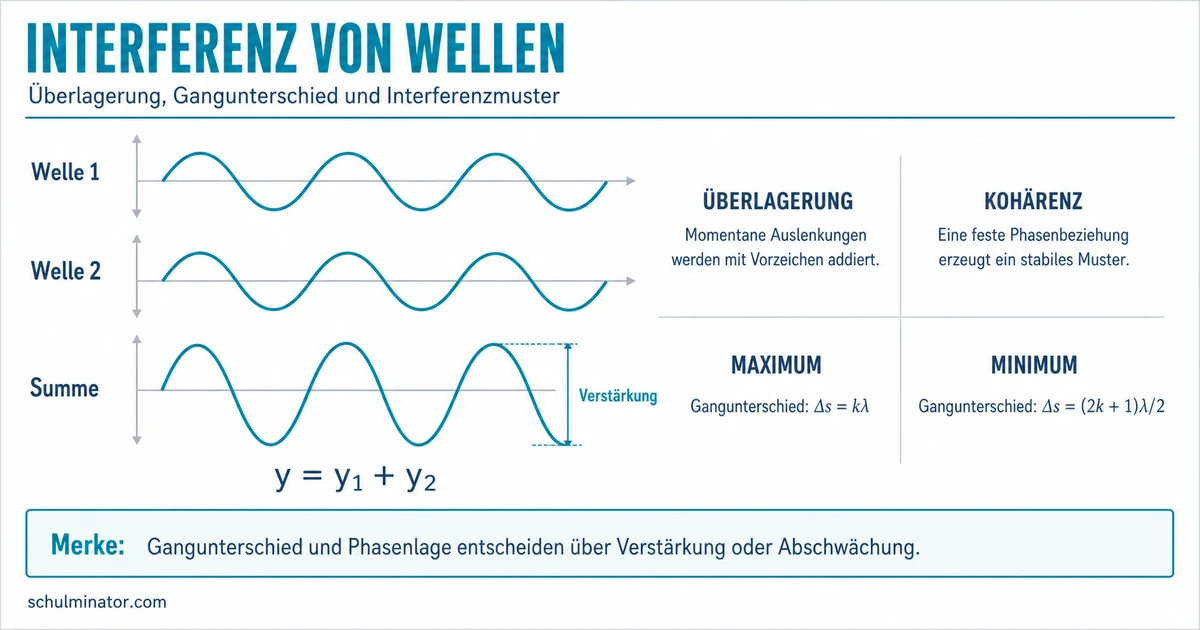 Interferenz: Wellen, Maxima und Minima verstehen