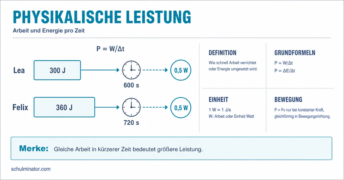Physikalische Leistung berechnen und verstehen