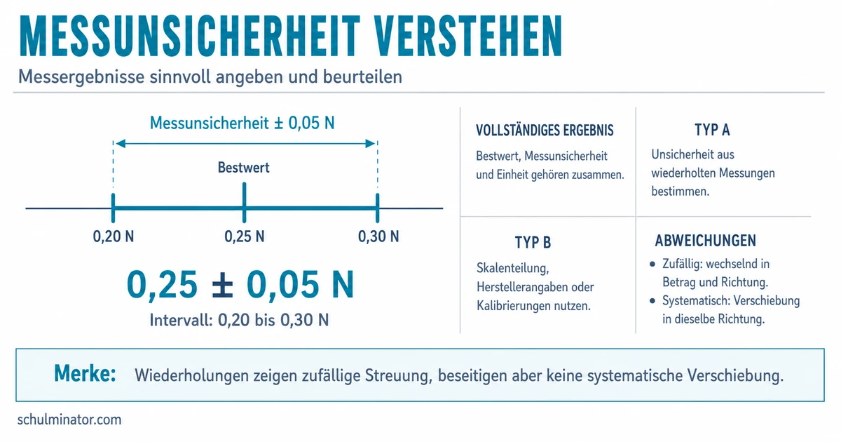 Messunsicherheit berechnen und richtig angeben