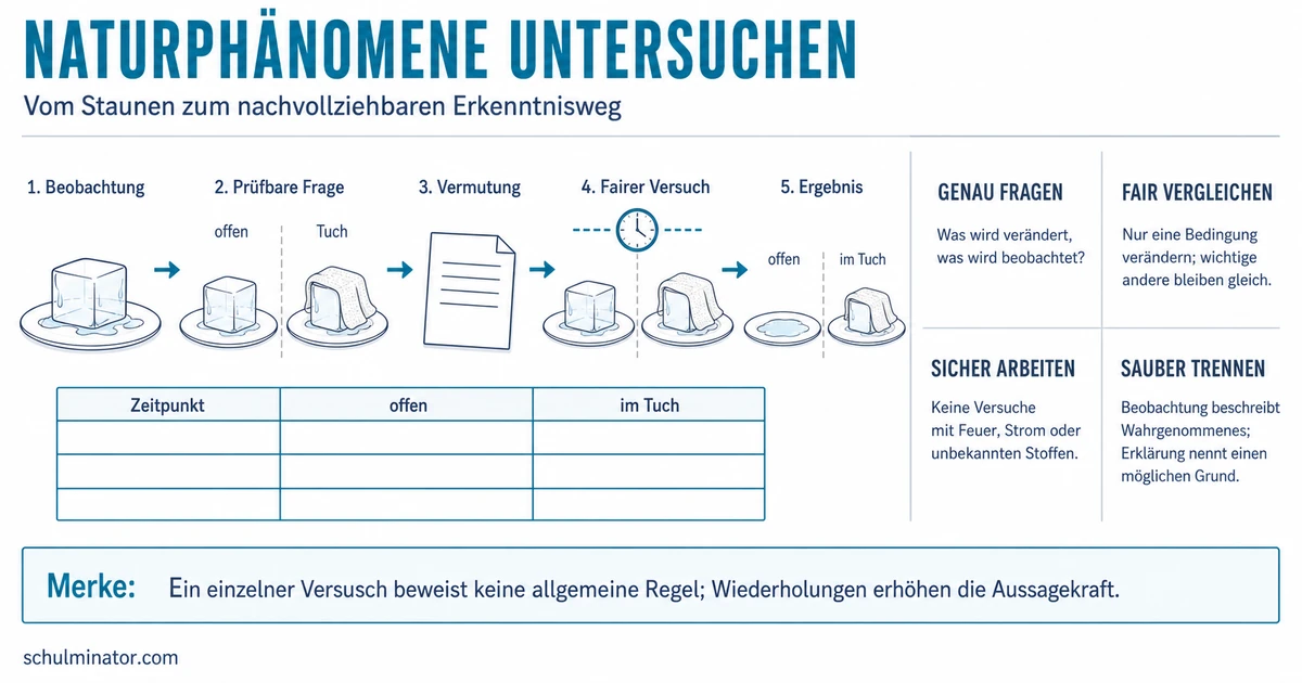 Naturphänomene untersuchen: Versuche richtig planen