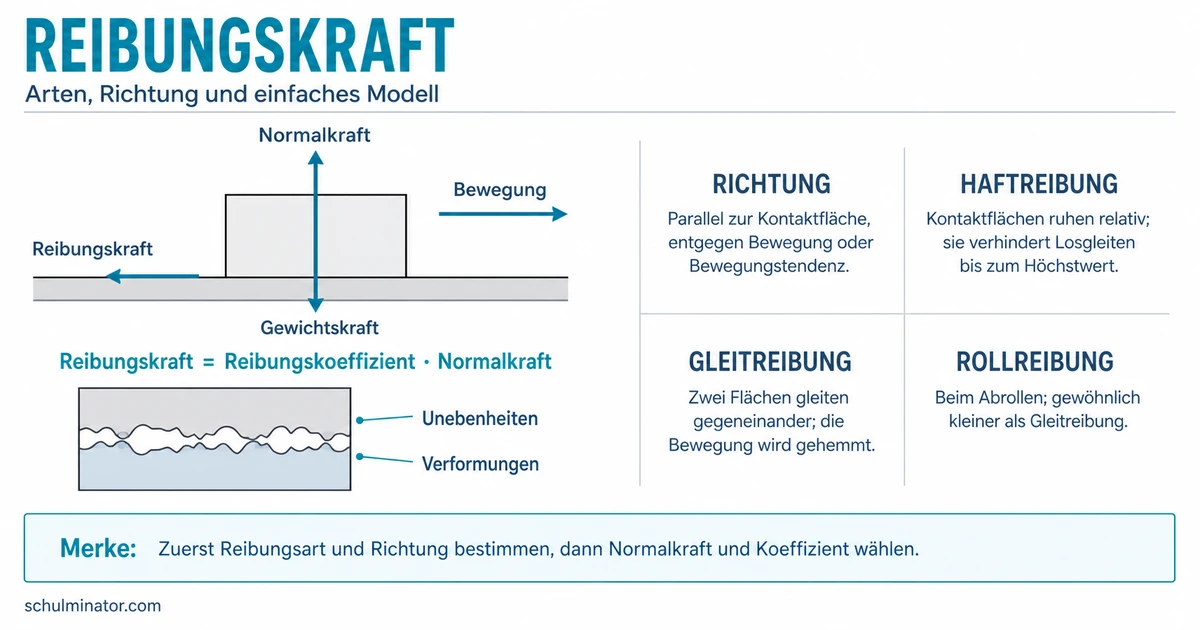 Reibung: Arten, Kräfte und Berechnung