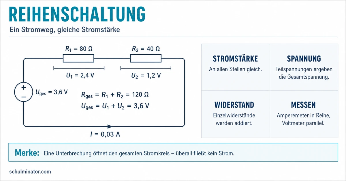 Reihenschaltung: Strom, Spannung, Widerstand