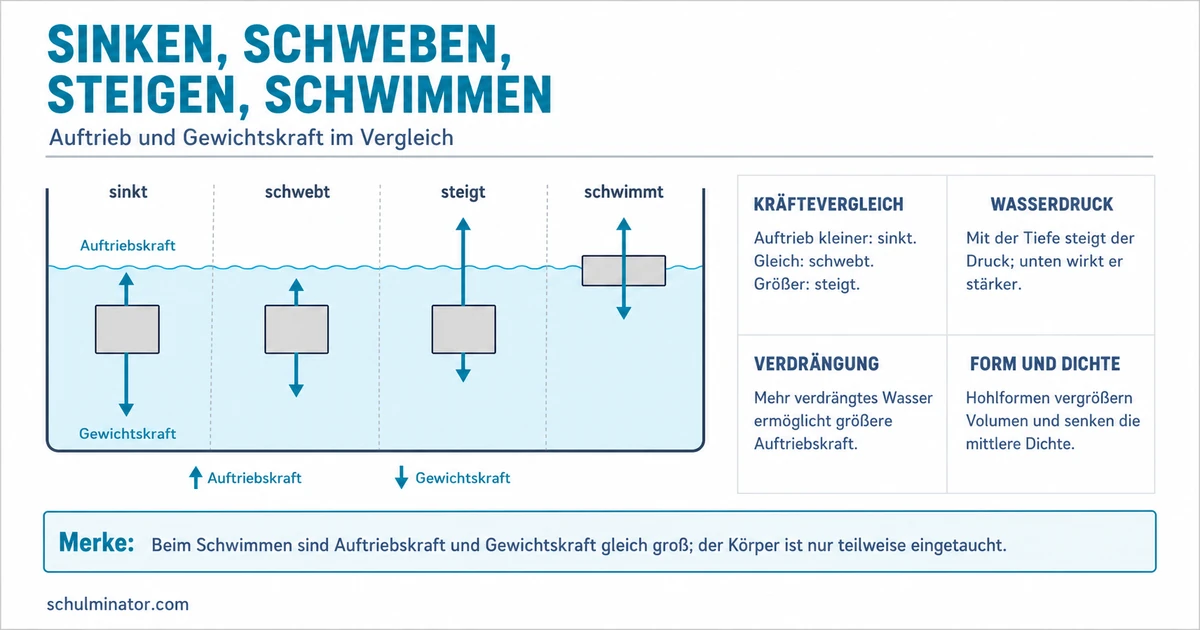 Schwimmen und Sinken: Auftrieb einfach erklärt