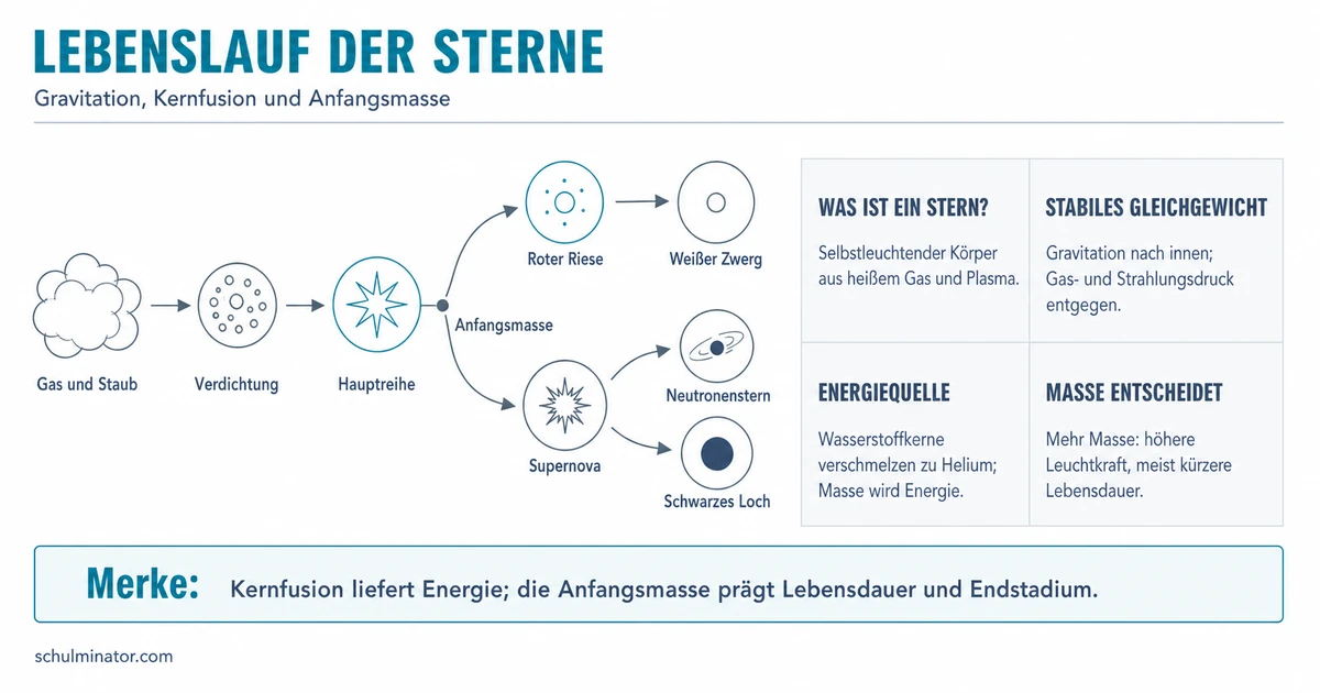 Sterne: Entstehung, Kernfusion und Lebensweg