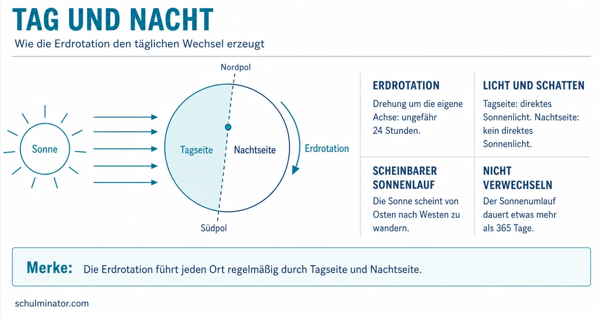 Tag und Nacht: So erklärt die Erdrotation den Wechsel
