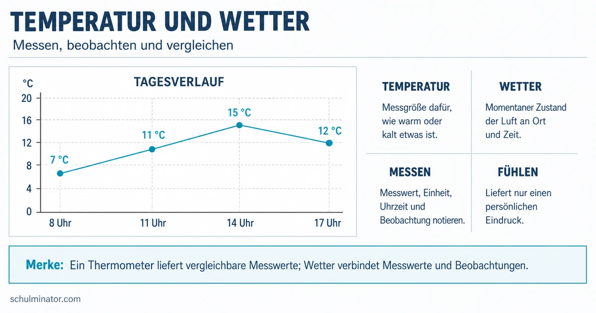 Temperatur und Wetter in der Grundschule