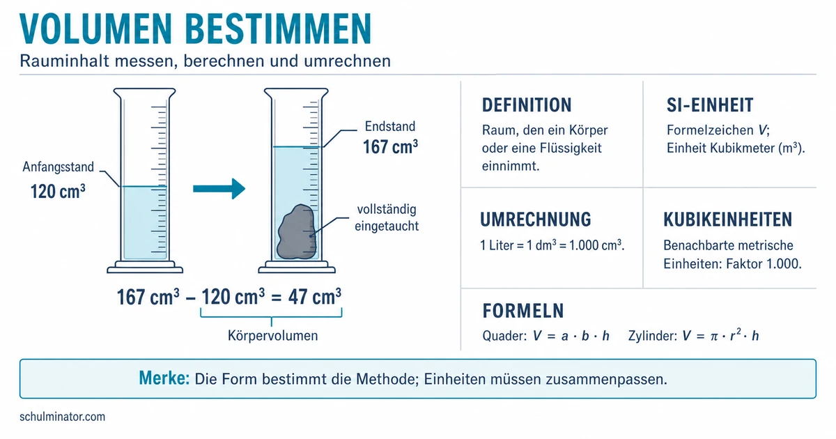 Volumen verstehen, messen und berechnen