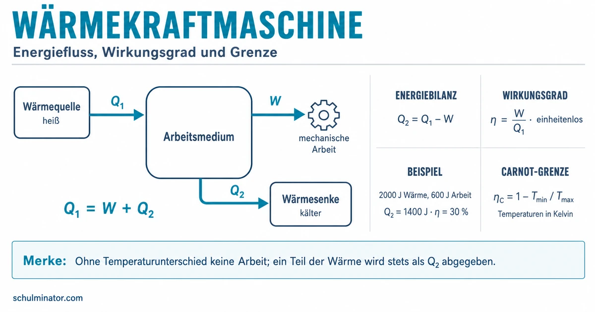Wärmekraftmaschine: Energiefluss und Wirkungsgrad