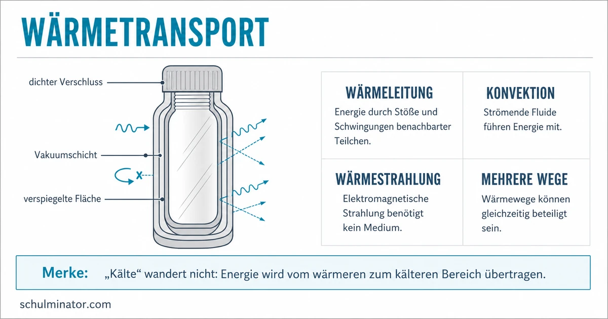 Wärmetransport: Leitung, Konvektion, Strahlung