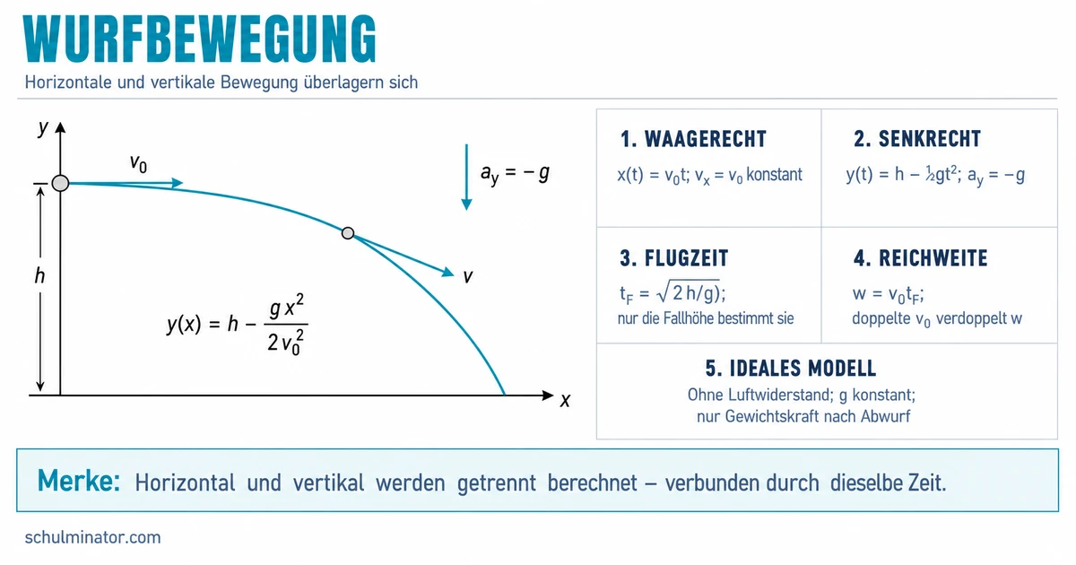 Wurfbewegung: Formeln, Beispiele und Übungen