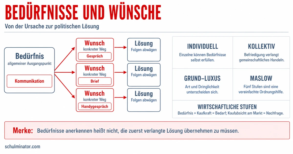 Bedürfnisse und Wünsche unterscheiden und abwägen
