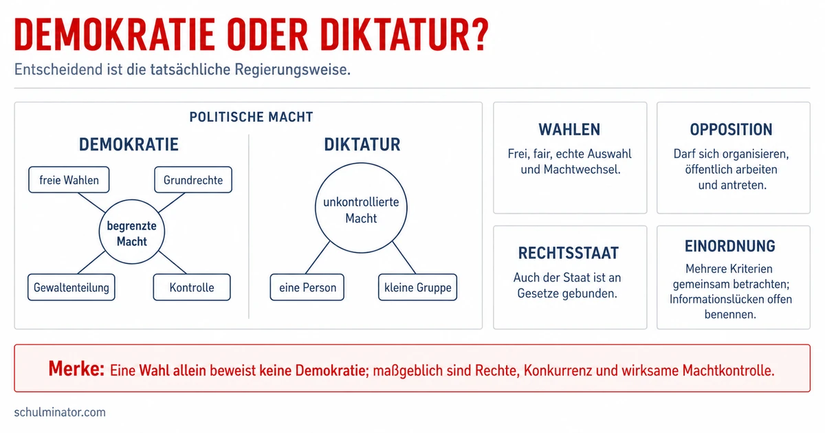Demokratie und Diktatur sicher unterscheiden