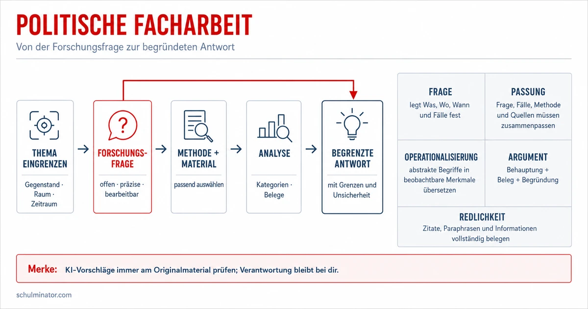 Facharbeit Politik: Forschungsfrage und Methode