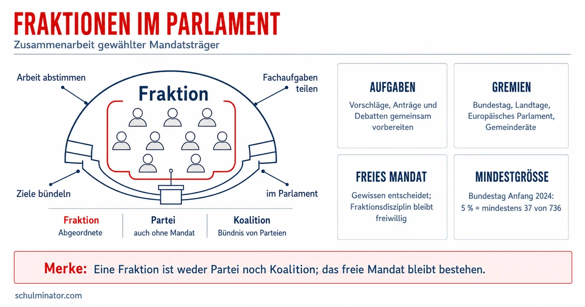 Fraktion einfach erklärt: Aufgaben und Rechte