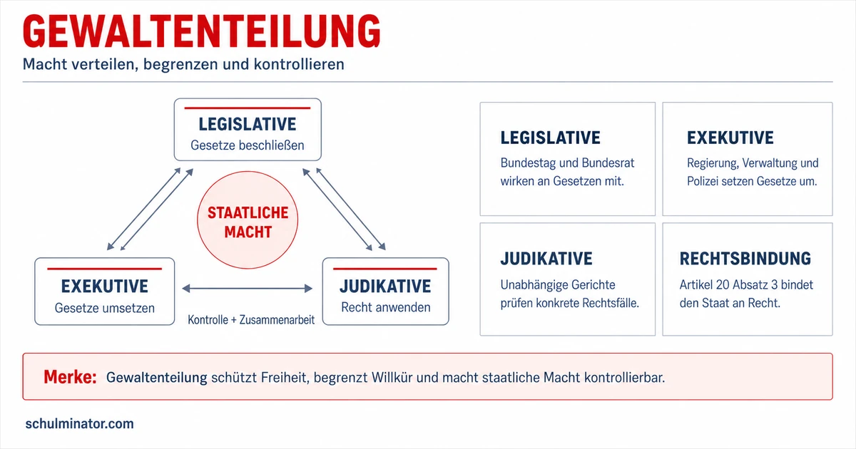 Gewaltenteilung einfach erklärt: Macht kontrollieren