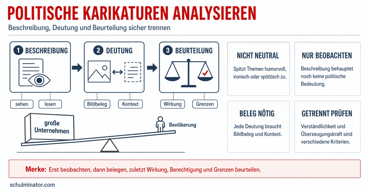Politische Karikaturen analysieren: 3 Schritte