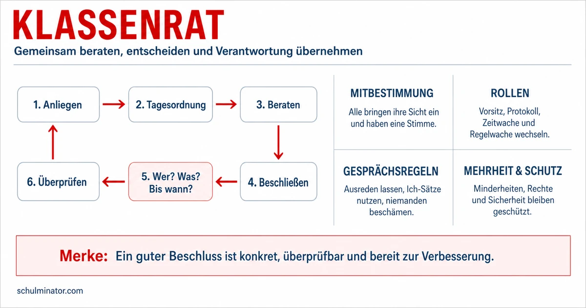 Klassenrat: gemeinsam beraten und entscheiden