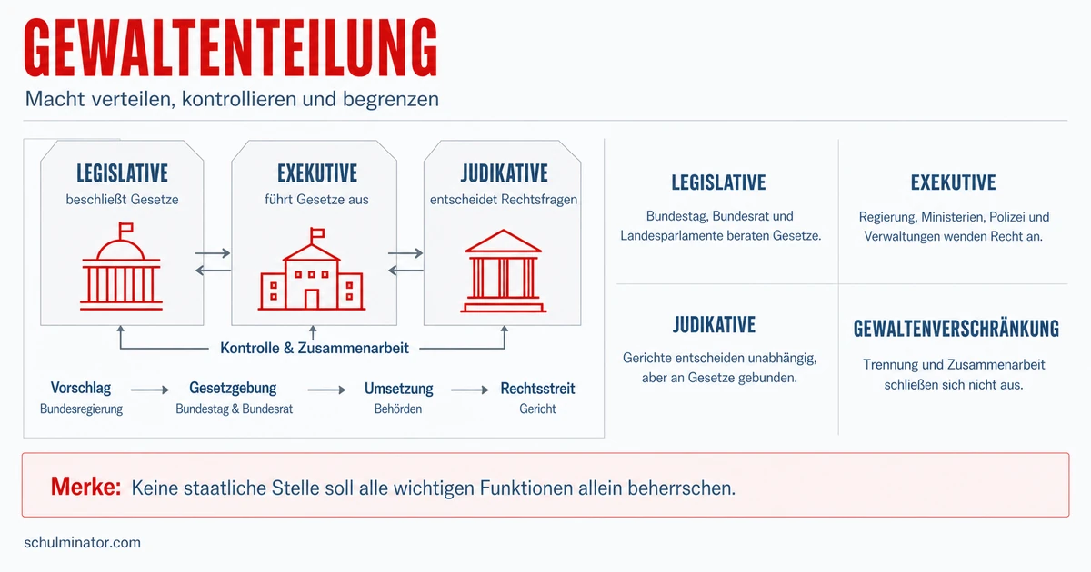 Legislative, Exekutive und Judikative erklärt