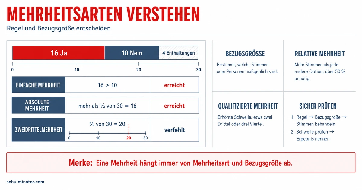 Mehrheit einfach erklärt: Arten und Berechnung