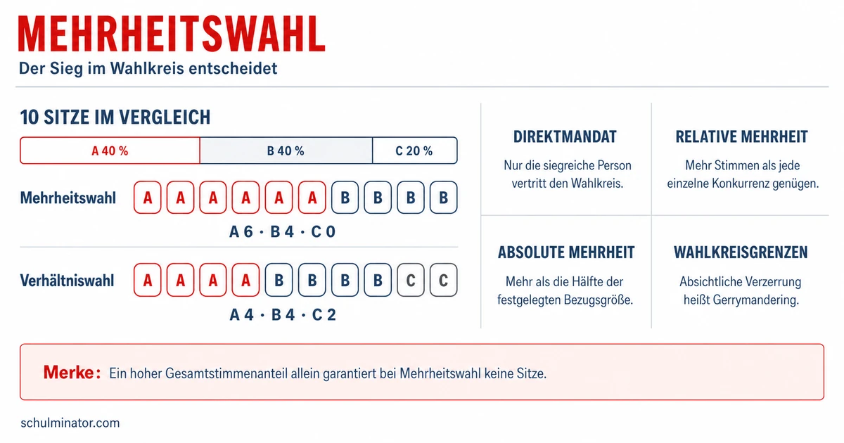 Mehrheitswahl einfach erklärt: Regeln und Folgen