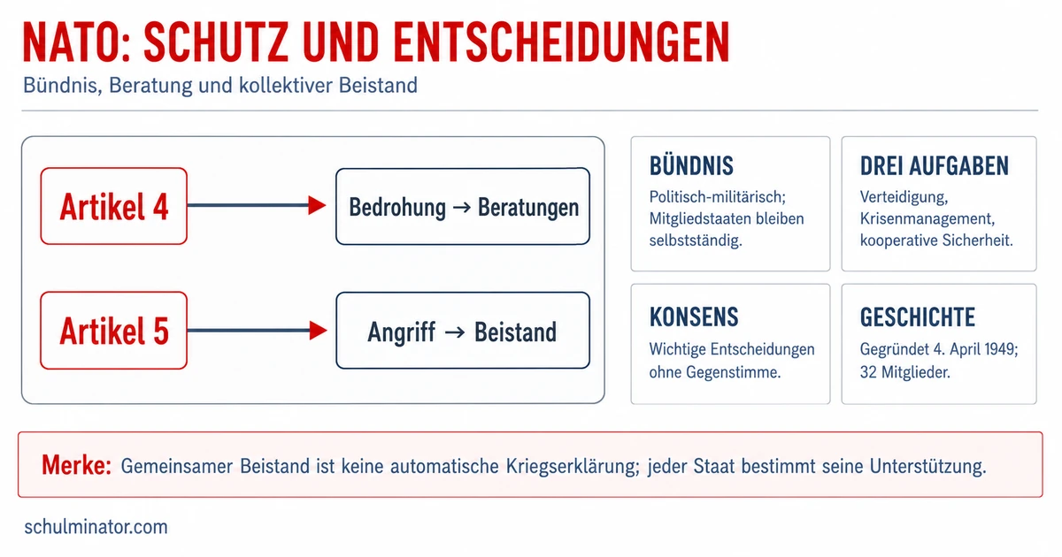 NATO einfach erklärt: Aufgaben, Artikel 4 und 5