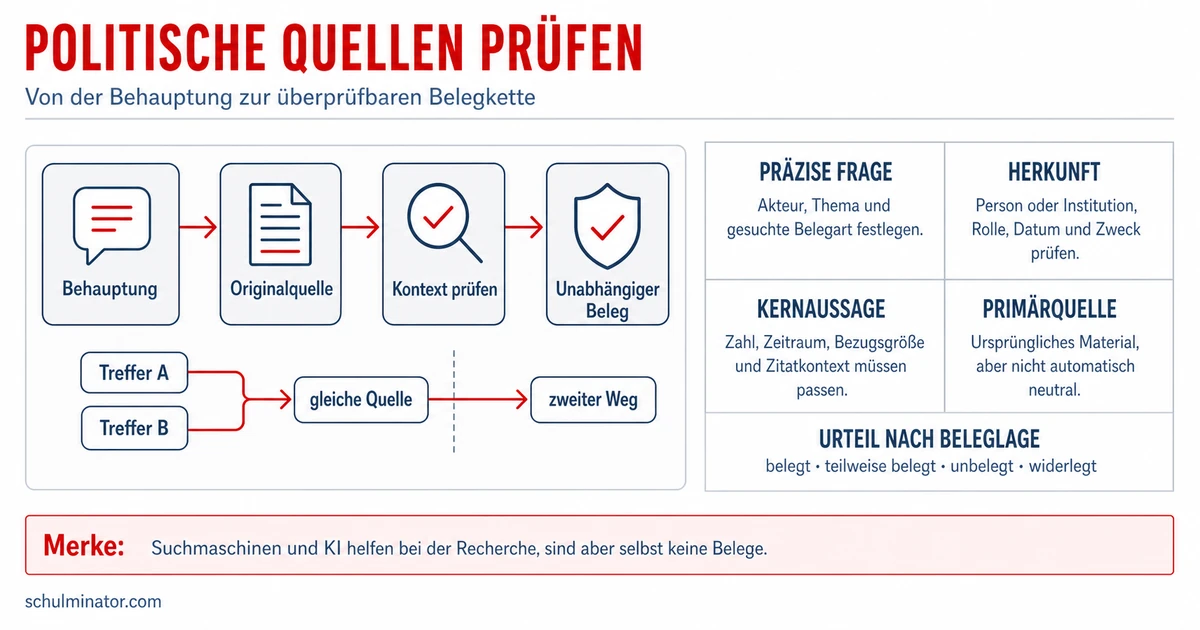 Politische Quellen prüfen: sicher recherchieren