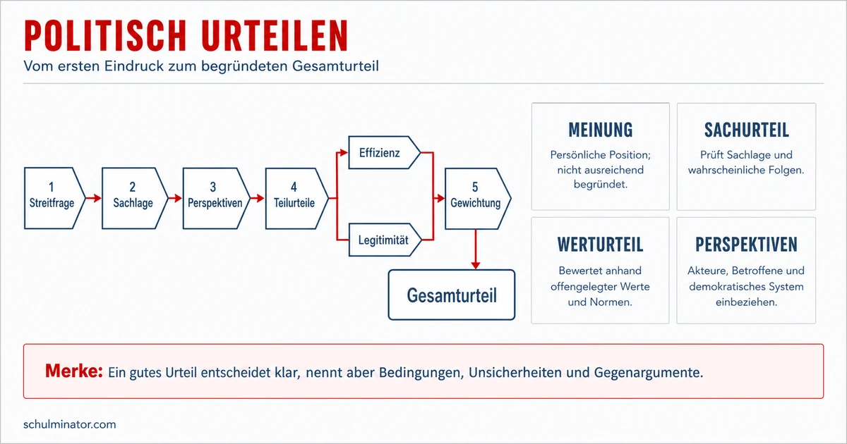 Politisches Urteil im Abitur: Aufbau und Kriterien