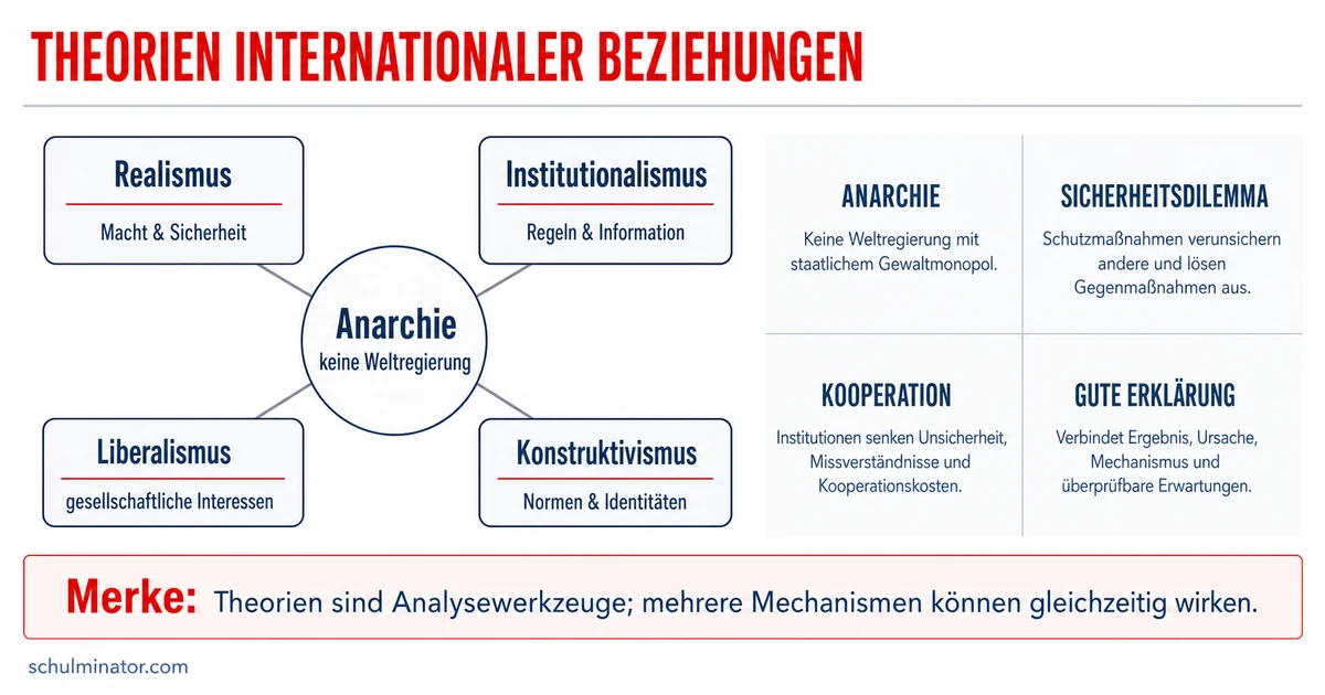 Theorien internationaler Beziehungen vergleichen