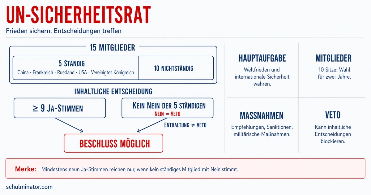 UN-Sicherheitsrat: Aufgaben, Mitglieder und Veto