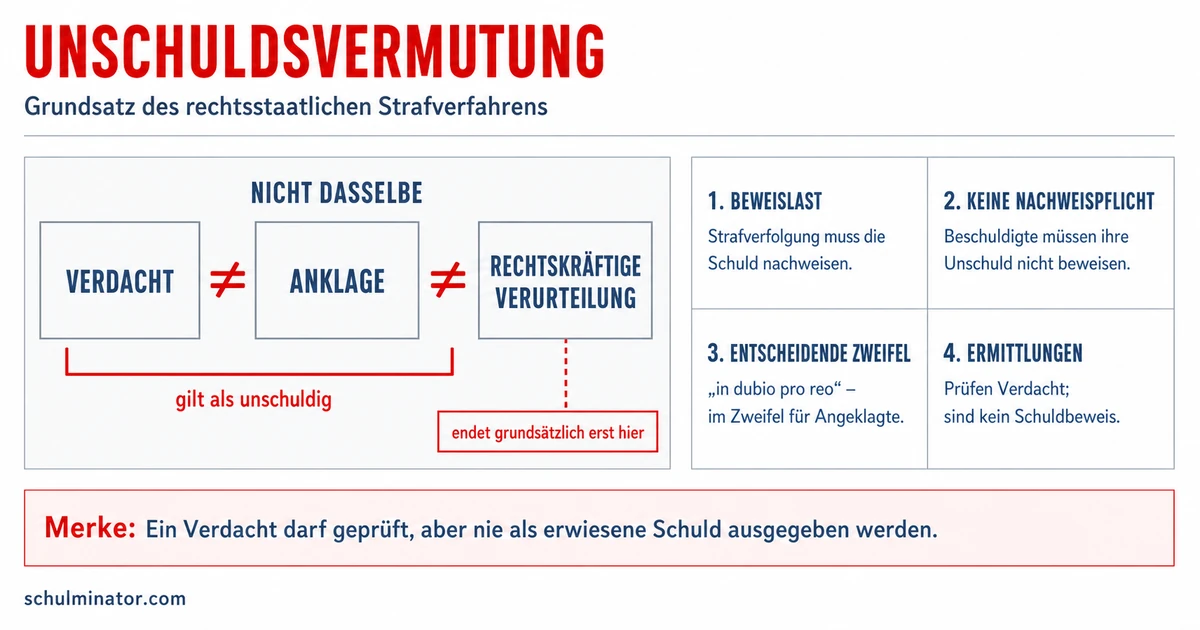 Unschuldsvermutung einfach erklärt