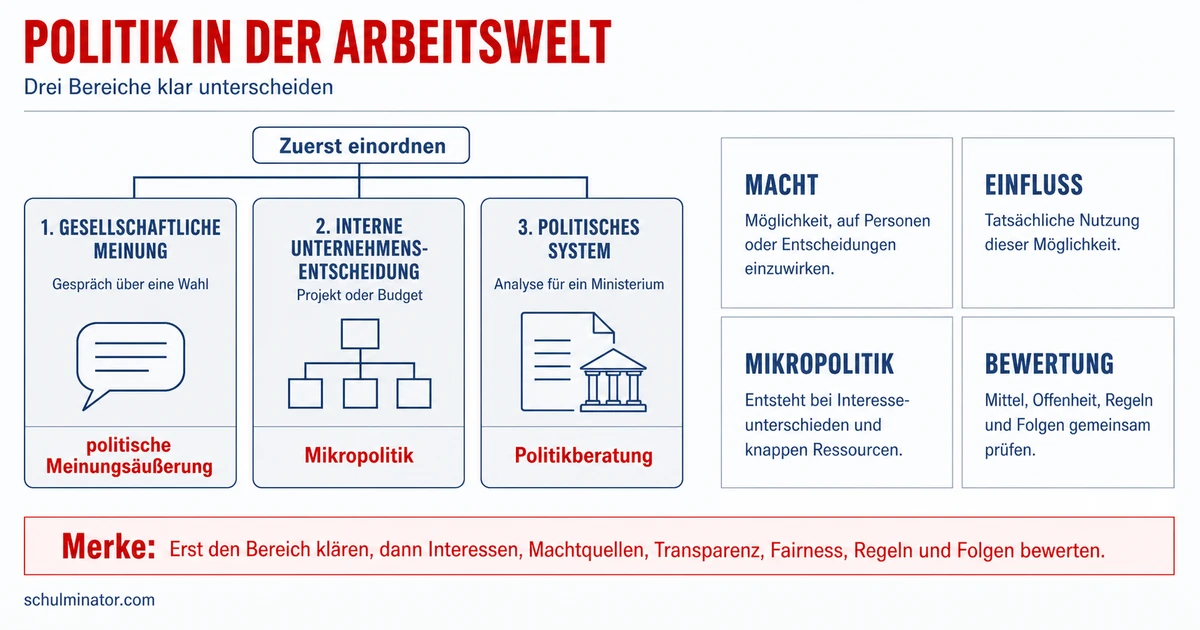 Unternehmen und Arbeit: Politik unterscheiden