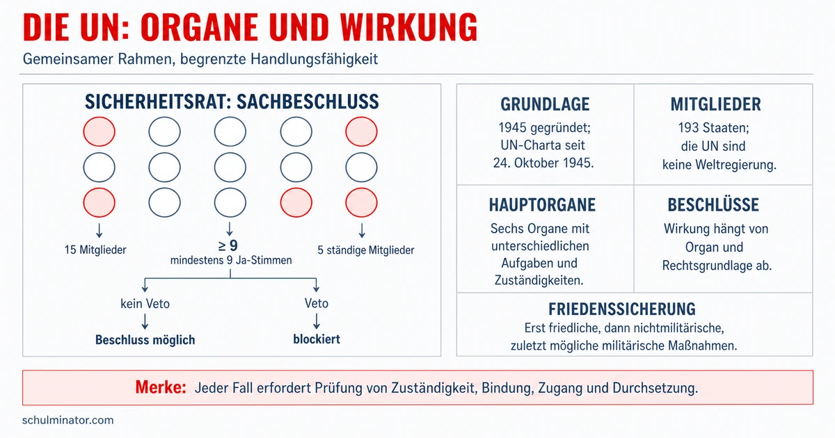 Vereinte Nationen: Aufgaben, Organe und Grenzen